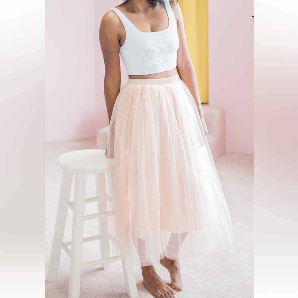 Elegant Pink Tulle Skirt